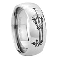 8MM Geekery Oathkeeper Kingdom Hearts Dome Polish Silver Tungsten Wedding Band