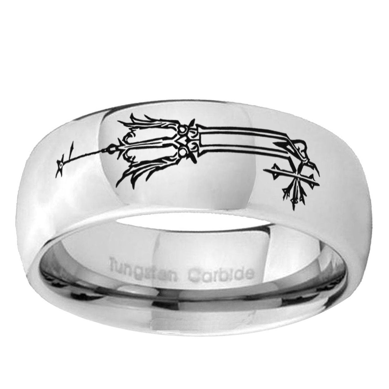 5MM Geekery Oathkeeper Kingdom Hearts Dome Polish Silver Tungsten Wedding Band