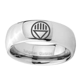 5, 8mm Black Lantern Dome Polish Silver Tungsten Promise Rings