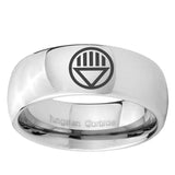 5, 8mm Black Lantern Dome Polish Silver Tungsten Promise Rings
