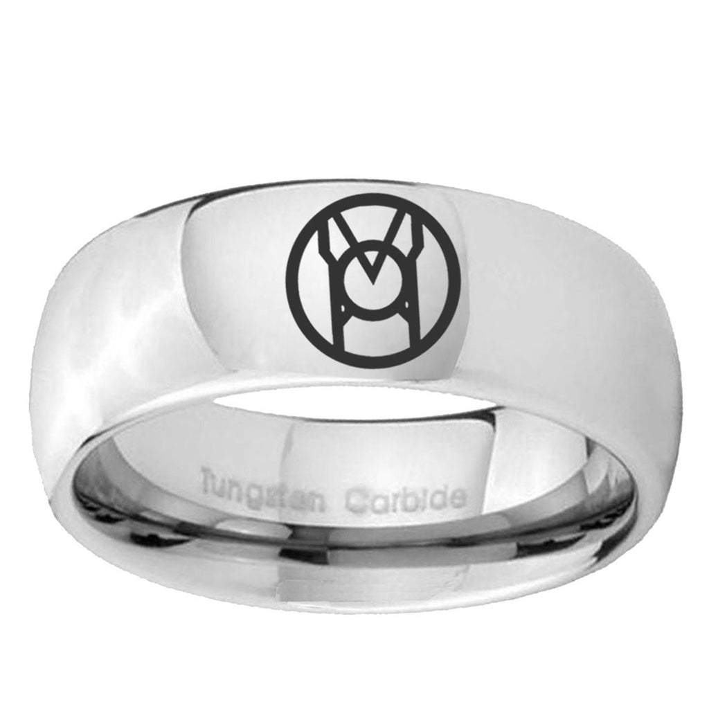 5MM Larfleeze Green Lantern Dome Polish Silver Tungsten Wedding Band