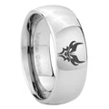 8MM Transformers Shatterback Dome Polish Silver Tungsten Wedding Band