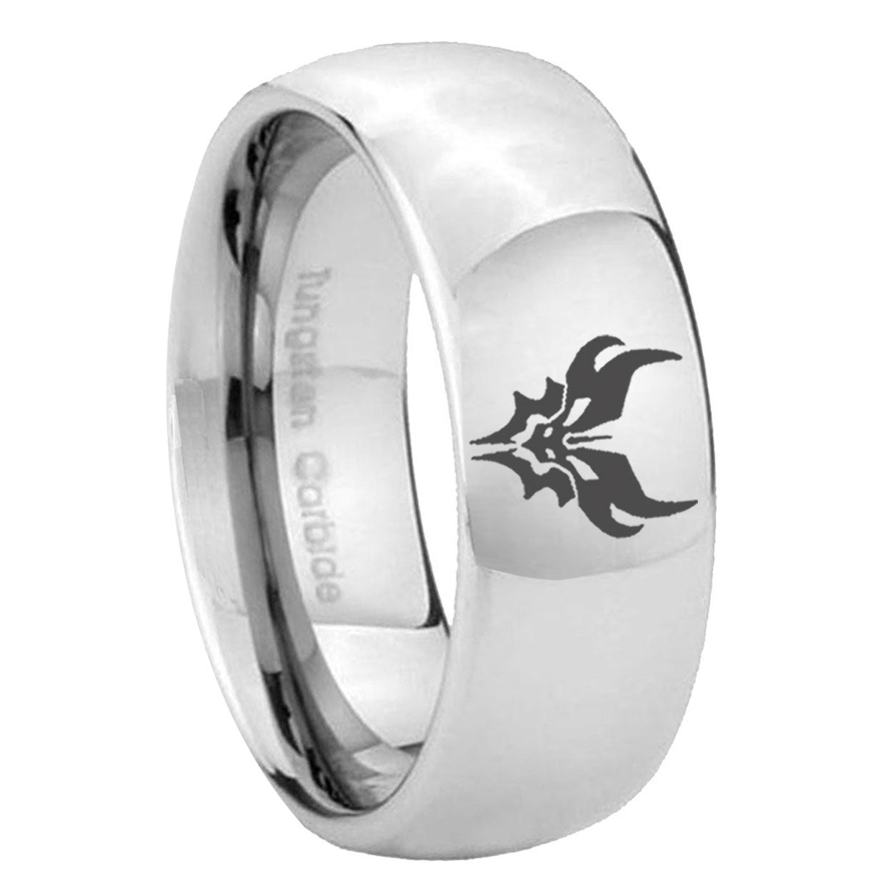 8MM Transformers Shatterback Dome Polish Silver Tungsten Wedding Band