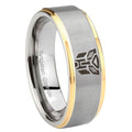 10mm Transformers Autobot Step Edges Gold 2 Tone Tungsten Men's Engagement Ring
