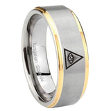 8mm Seeing Eye of God Step Edge Gold and Gray Cobalt Ring