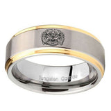10mm-Masonic-32-Degree-Freemason-Step-Edges-Gold-2-Tone-Tungsten-Carbide-Mens-Ring