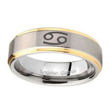 10mm-Cancer-Horoscope-Step-Edges-Gold-2-Tone-Tungsten-Mens-Engagement-Band