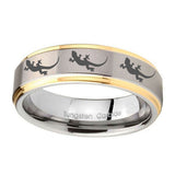 10mm-Multiple-Lizard-Step-Edges-Gold-2-Tone-Tungsten-Carbide-Wedding-Band-Ring
