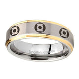 5, 8mm Multiple Green Lantern Step Edge Gold and Gray Best Man Gift