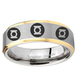 5, 8mm Multiple Green Lantern Step Edge Gold and Gray Best Man Gift