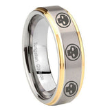 8mm-Multiple-Skull-Step-Edges-Gold-2-Tone-Tungsten-Carbide-Custom-Mens-Ring