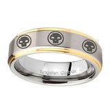 8mm-Multiple-Skull-Step-Edges-Gold-2-Tone-Tungsten-Carbide-Custom-Mens-Ring