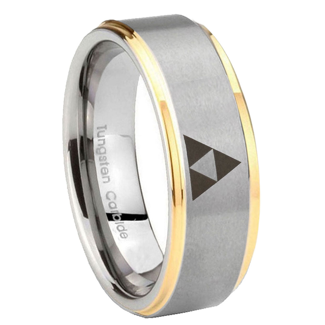 Aquarius Horoscope Tungsten Carbide Wedding Ring Set