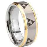 10mm-Multiple-Zelda-Triforce-Step-Edges-Gold-2-Tone-Tungsten-Personalized-Ring