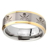 8mm-Multiple-Skull-Pirate-Step-Edges-Gold-2-Tone-Tungsten-Carbide-Rings-for-Men