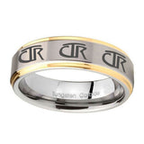10mm-Multiple-CTR-Step-Edges-Gold-2-Tone-Tungsten-Carbide-Wedding-Band-Mens