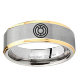 5, 8mm Blue Lantern Step Edge Gold and Gray Custom Tungsten Ring