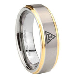 8mm-Masonic-Triple-Step-Edges-Gold-2-Tone-Tungsten-Carbide-Bands-Ring