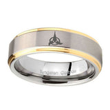 10mm-Klingon-Step-Edges-Gold-2-Tone-Tungsten-Carbide-Mens-Ring-Engraved
