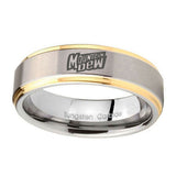 10mm-Mountain-Dew-Step-Edges-Gold-2-Tone-Tungsten-Carbide-Wedding-Band-Mens