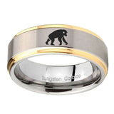 8mm-Chimpanzee-Step-Edges-Gold-2-Tone-Tungsten-Carbide-Mens-Ring
