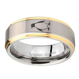 10mm-Penguin-Step-Edges-Gold-2-Tone-Tungsten-Carbide-Bands-Ring