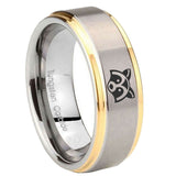 10mm-Raccoon-Animal-Step-Edges-Gold-2-Tone-Tungsten-Carbide-Bands-Ring