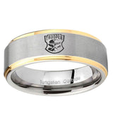 5, 8mm Clone Trooper Step Edge Gold 2 Tone Tungsten Mens Engagement Ring