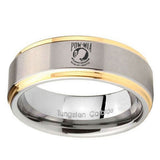 8mm-Military-Pow-Step-Edges-Gold-2-Tone-Tungsten-Carbide-Mens-Wedding-Band