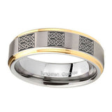 10mm-Multiple-Celtic-Step-Edges-Gold-2-Tone-Tungsten-Men's-Engagement-Ring