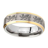 10mm-Multiple-Dragon-Step-Edges-Gold-2-Tone-Tungsten-Carbide-Engagement-Ring