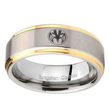 10mm-Love-Power-Rangers-Step-Edges-Gold-2-Tone-Tungsten-Mens-Promise-Ring