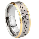 10mm-Deer-Antler-Step-Edges-Gold-2-Tone-Tungsten-Carbide-Bands-Ring
