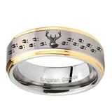 10mm-Deer-Antler-Step-Edges-Gold-2-Tone-Tungsten-Carbide-Bands-Ring