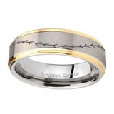 10mm-Baseball-Stitch-Step-Edges-Gold-2-Tone-Tungsten-Carbide-Wedding-Band-Mens