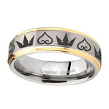 10mm-Hearts-and-Crowns-Step-Edges-Gold-2-Tone-Tungsten-Wedding-Band-Ring