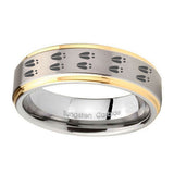10mm-Deer-Tracks-Step-Edges-Gold-2-Tone-Tungsten-Carbide-Wedding-Engraving-Ring