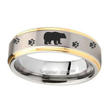 10mm-Bear-and-Paw-Step-Edges-Gold-2-Tone-Tungsten-Carbide-Engagement-Ring