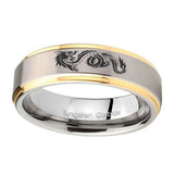 8mm-Dragon-Step-Edges-Gold-2-Tone-Tungsten-Carbide-Mens-Engagement-Band