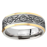 10mm Celtic Braided Step Edge Gold 2 Tone Tungsten Ring