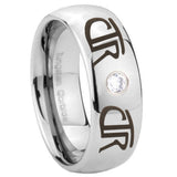 8mm-CTR-Dome-Brushed-Tungsten-Carbide-CZ-Mens-Ring-Personsized