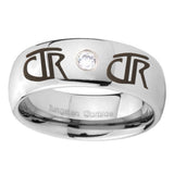 8mm-CTR-Dome-Brushed-Tungsten-Carbide-CZ-Mens-Ring-Personsized