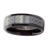 10mm-Celtic-Knot-Beveled-Edges-Black-Tungsten-Carbide-Mens-Wedding-Band
