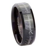 8mm Lord Of The Rings Beveled Edge Polish Black Tungsten Rings