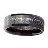 5, 8mm Lord Of The Rings Beveled Edge Polish Black Tungsten Rings