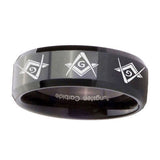 10mm-Master-Mason-Masonic--Beveled-Edges-Black-Tungsten-Custom-Ring-for-Men