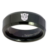 10mm-Transformers-Autobot-Beveled-Edges-Black-Tungsten-Mens-Ring-Personalized