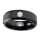 8mm-Chief-Master-Sergeant-Vector-Beveled-Black-Tungsten-Wedding-Bands-Ring