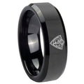 10mm CTR Beveled Edges Black Tungsten Carbide Men's Promise Rings