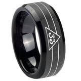 10mm-Masonic-32-Duo-Line-Freemason-Beveled-Edges-Black-Tungsten-Carbide-Wedding-Engraving-Ring
